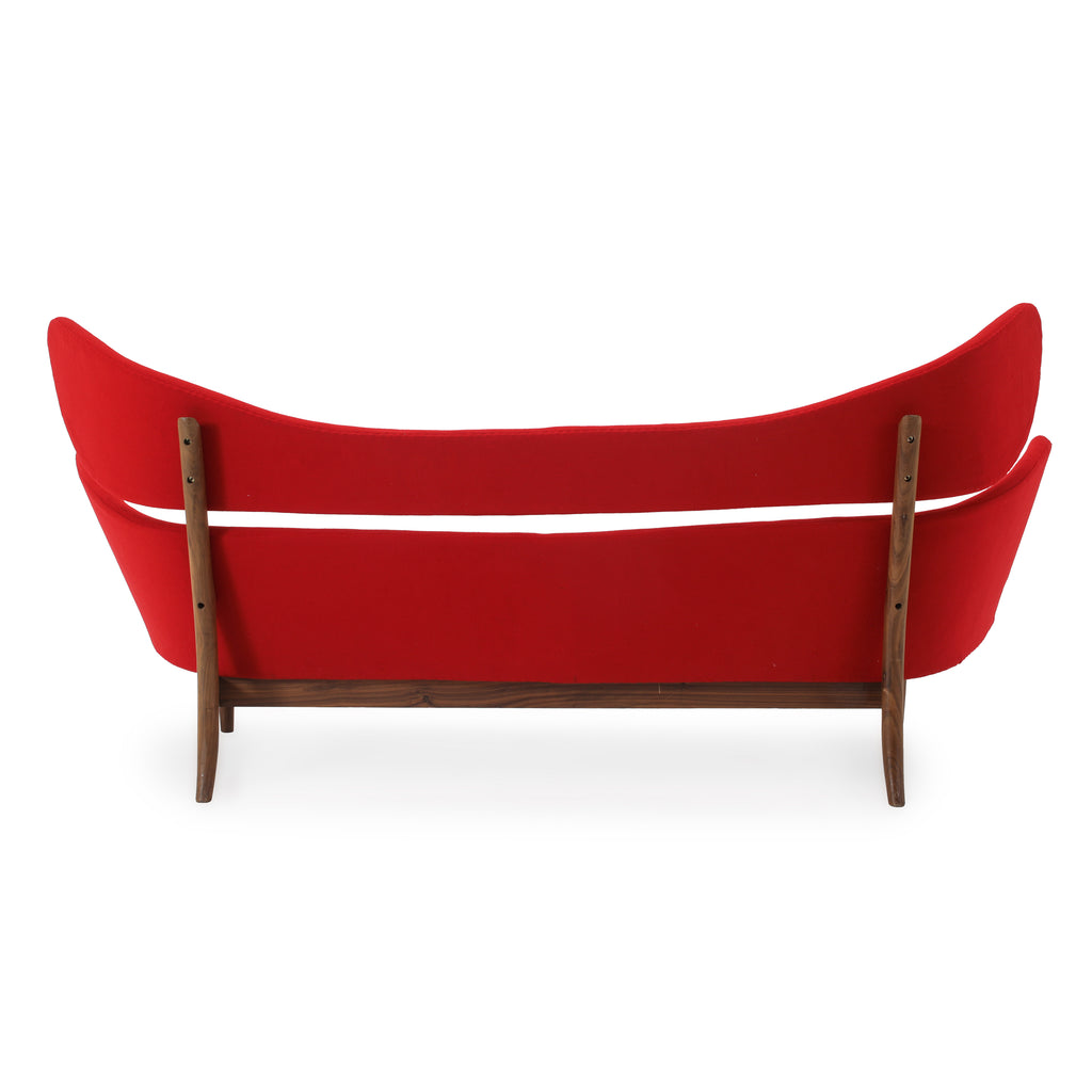 Red Baker Wingback Sofa