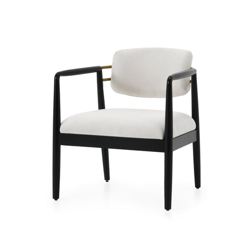 White & Black Arm Chair with Gold Back