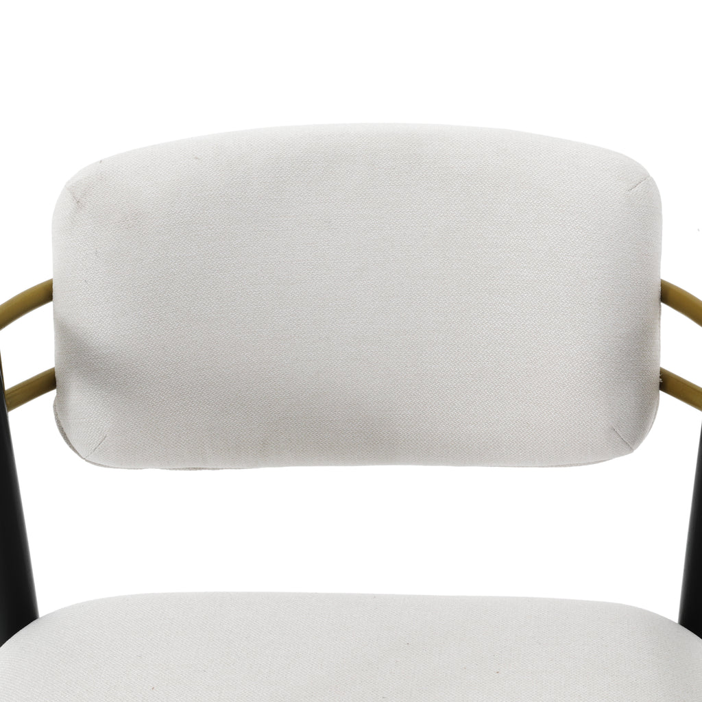 White & Black Arm Chair with Gold Back