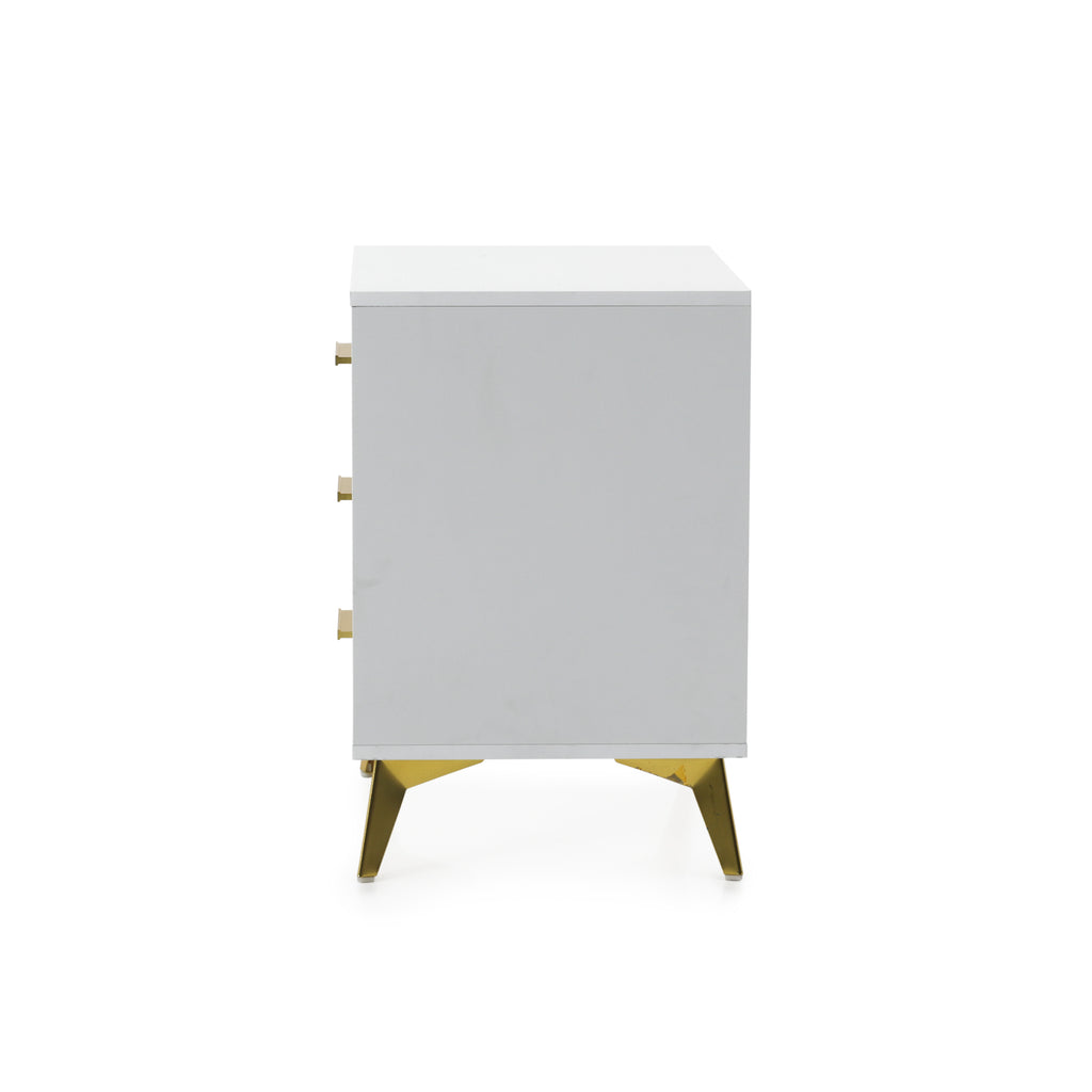 White & Gold Bedside Table