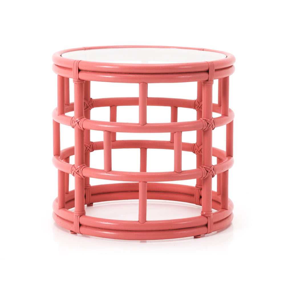 Pink Bamboo Side Table