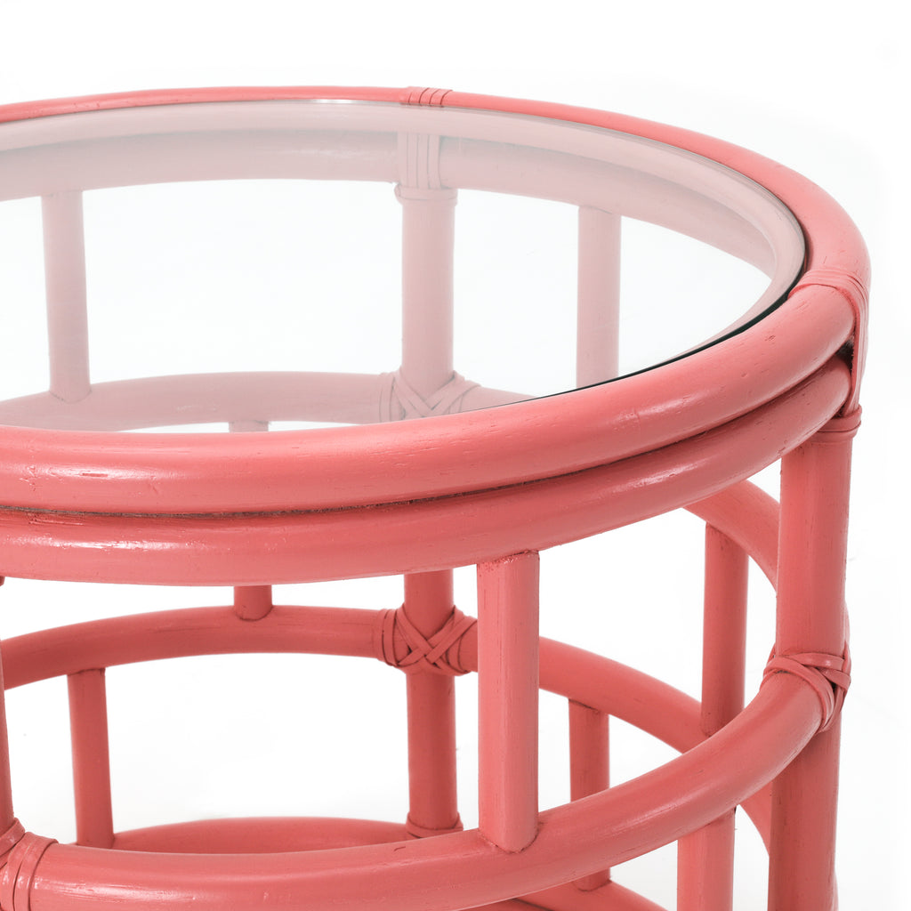 Pink Bamboo Side Table