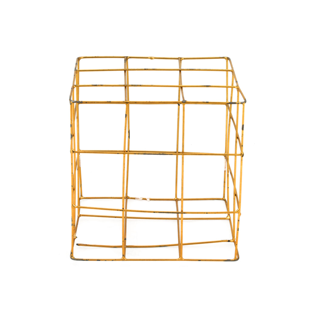 Rustic Gold Wire Cubes Set