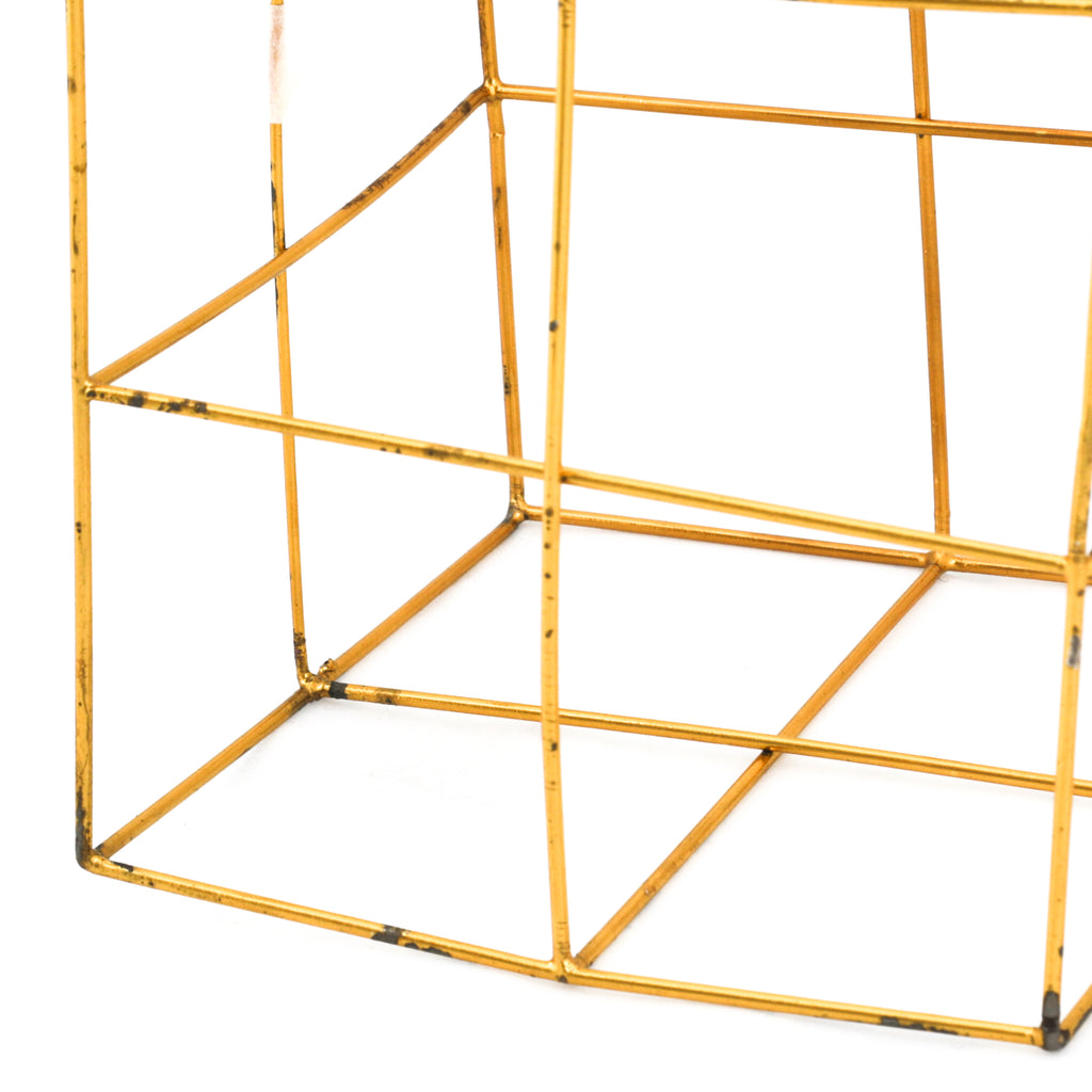 Rustic Gold Wire Cubes Set