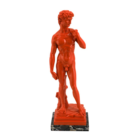 Orange Stone David Table Statue