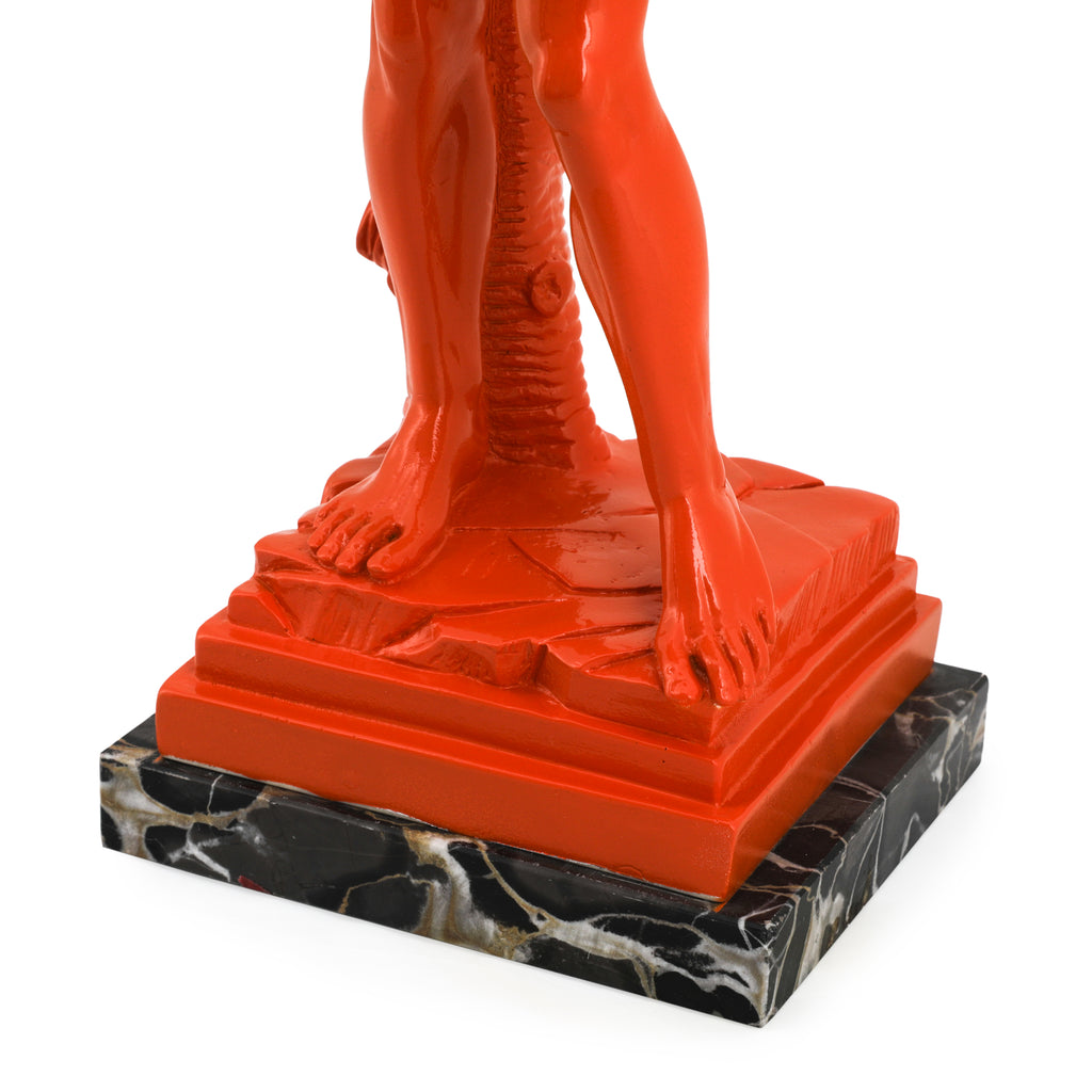 Orange Stone David Table Statue