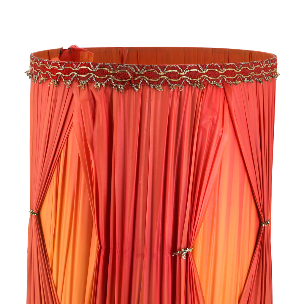 Orange Table Lamp w/ Pleated Shade