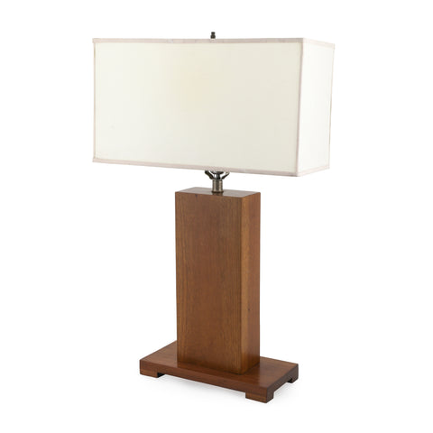 Wood Block Table Lamp