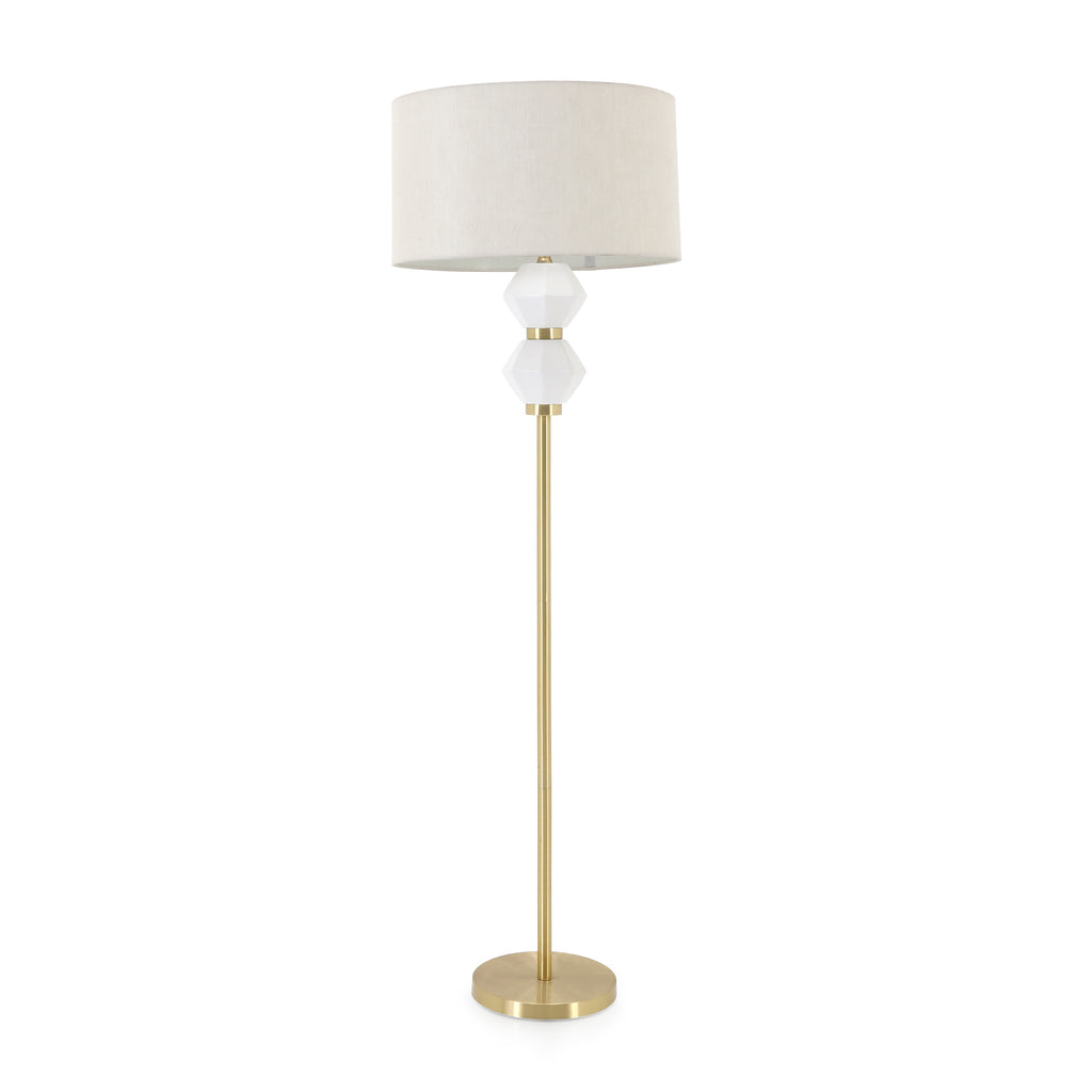 Gold & White Floor Lamp