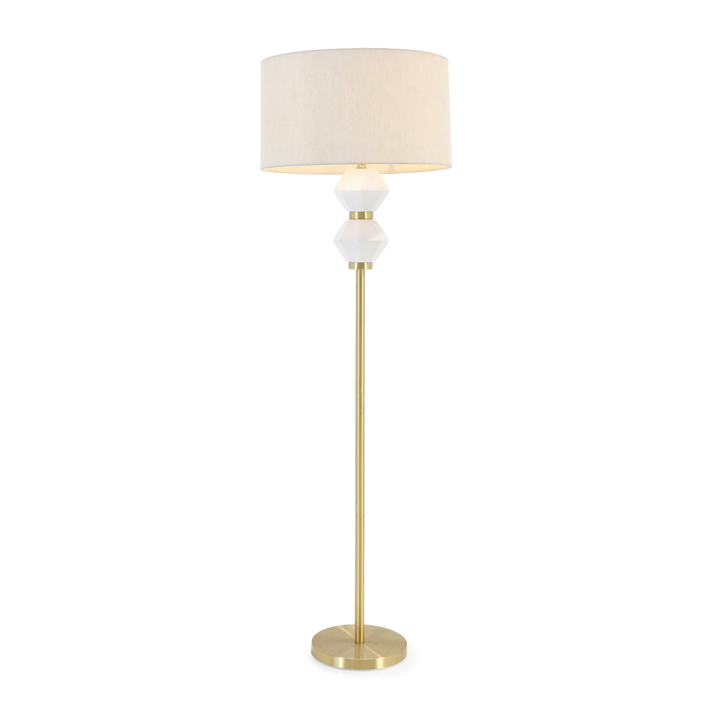 Gold & White Floor Lamp