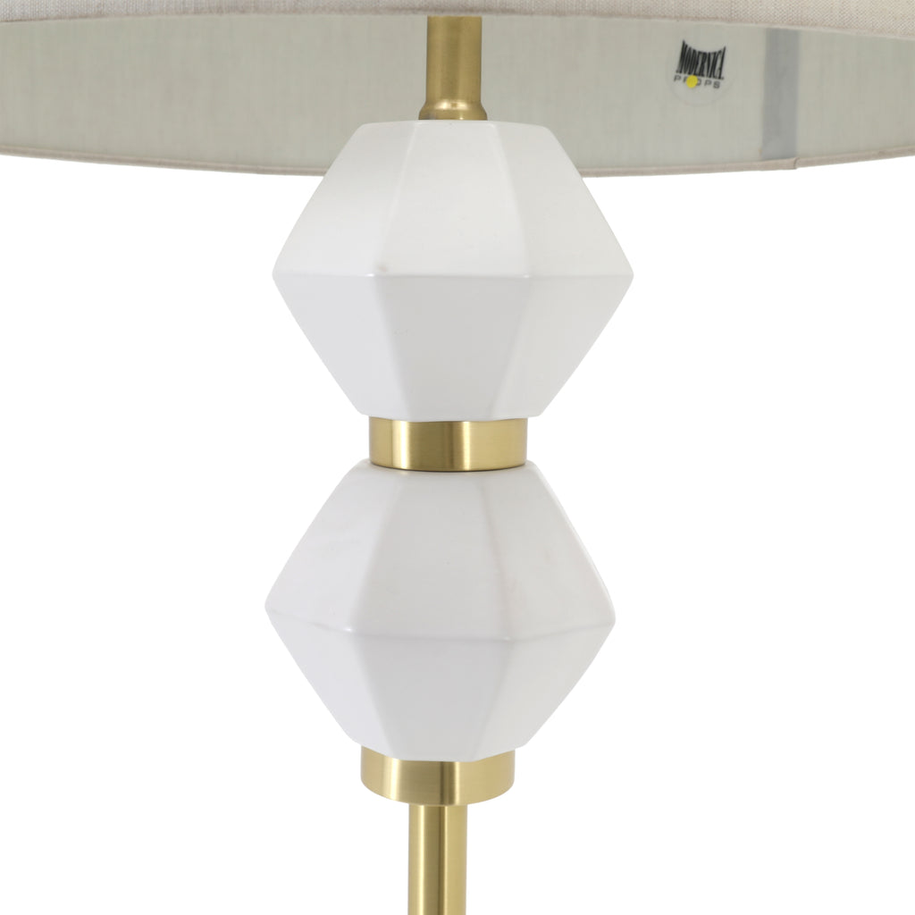 Gold & White Floor Lamp