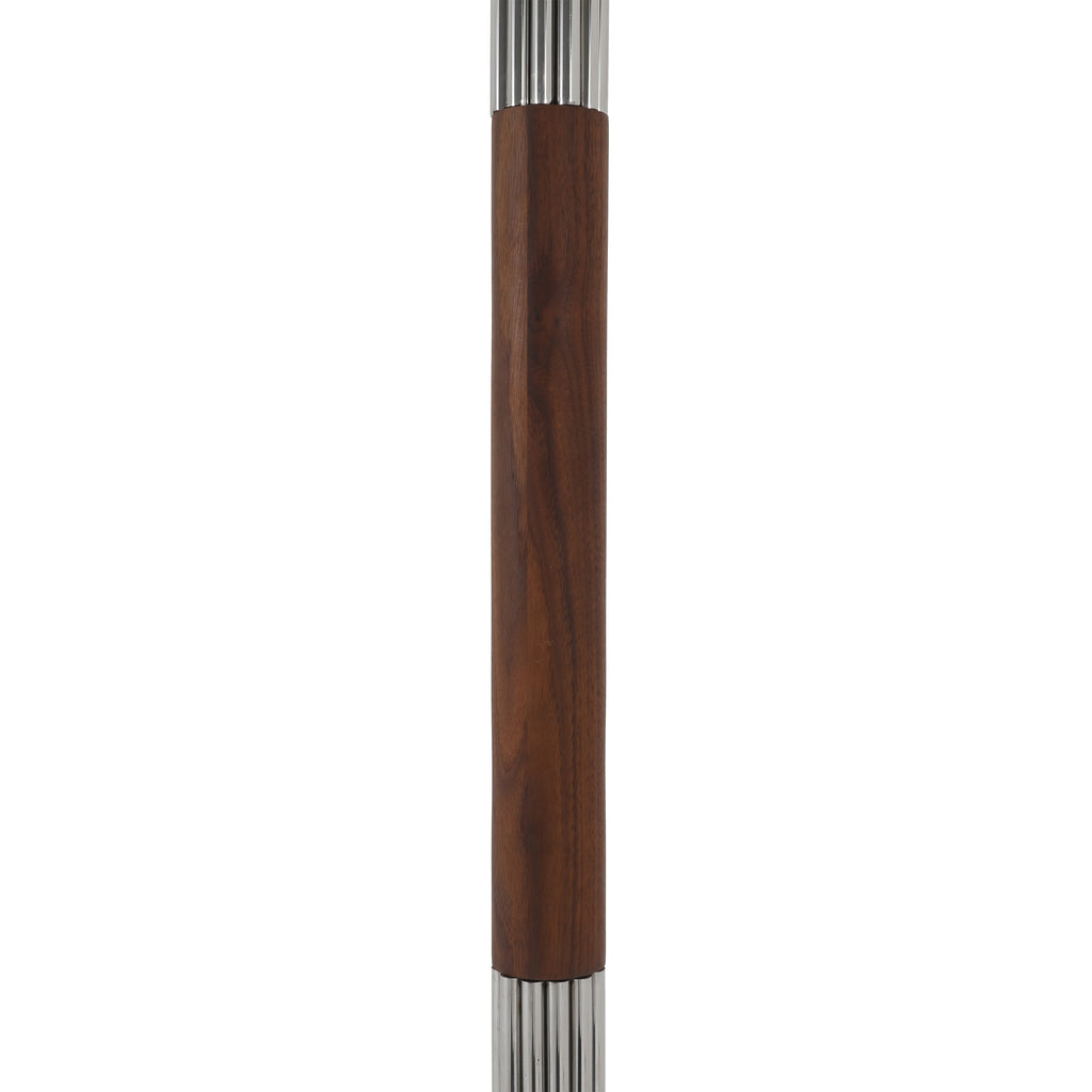 Chrome & Wood Spoke Floor Lamp