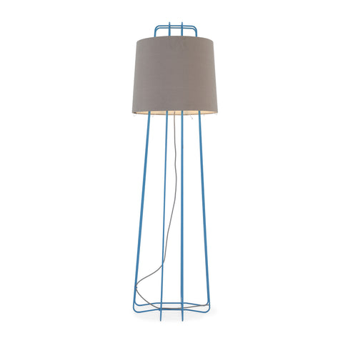 Blue Grid Base Floor Lamp