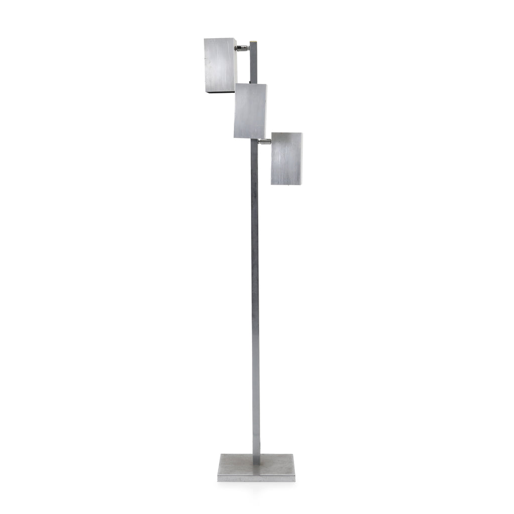 Rectangular Brushed Metal Floor Lamp