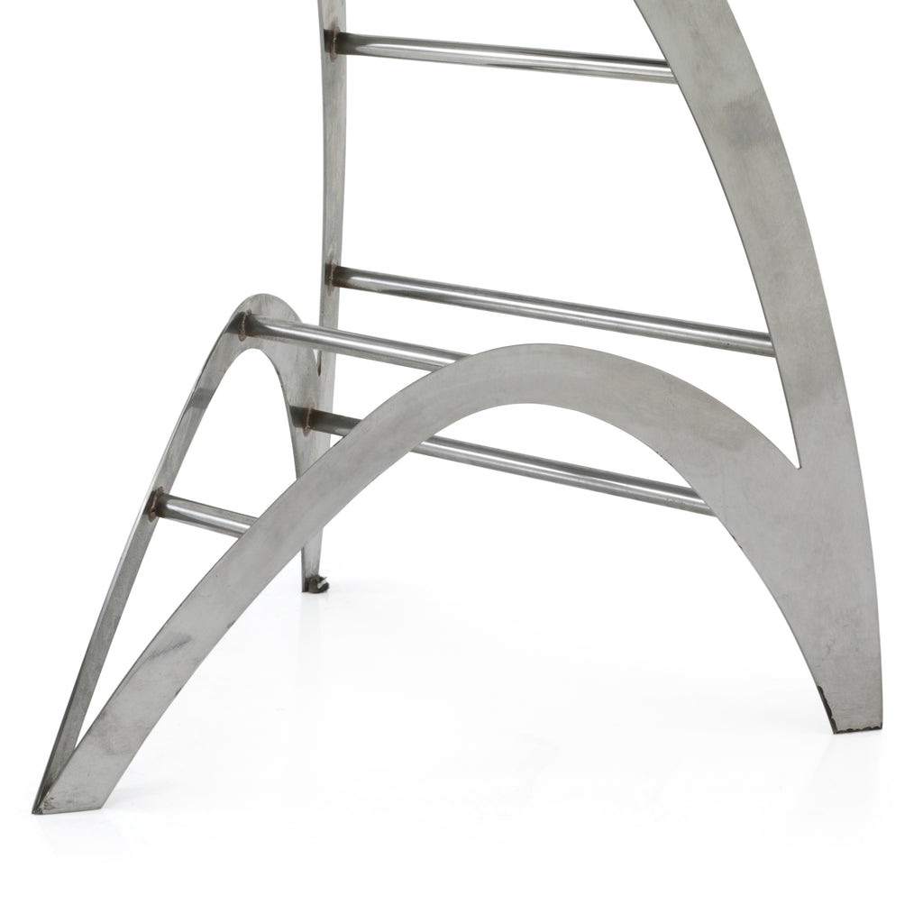 Futuristic Chrome + Glossy White Strat Bar Stool