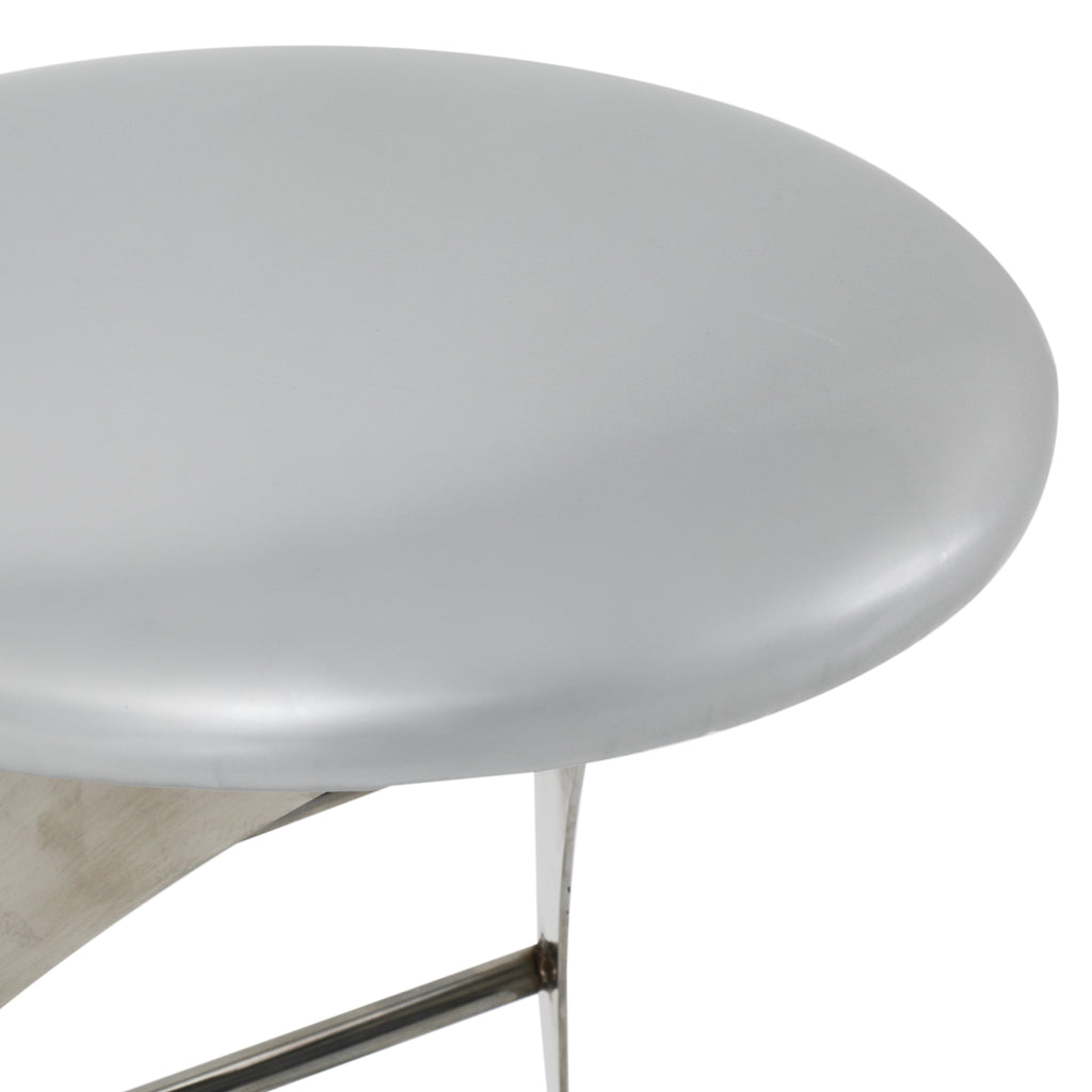 Futuristic Chrome + Glossy Silver Strat Bar Stool