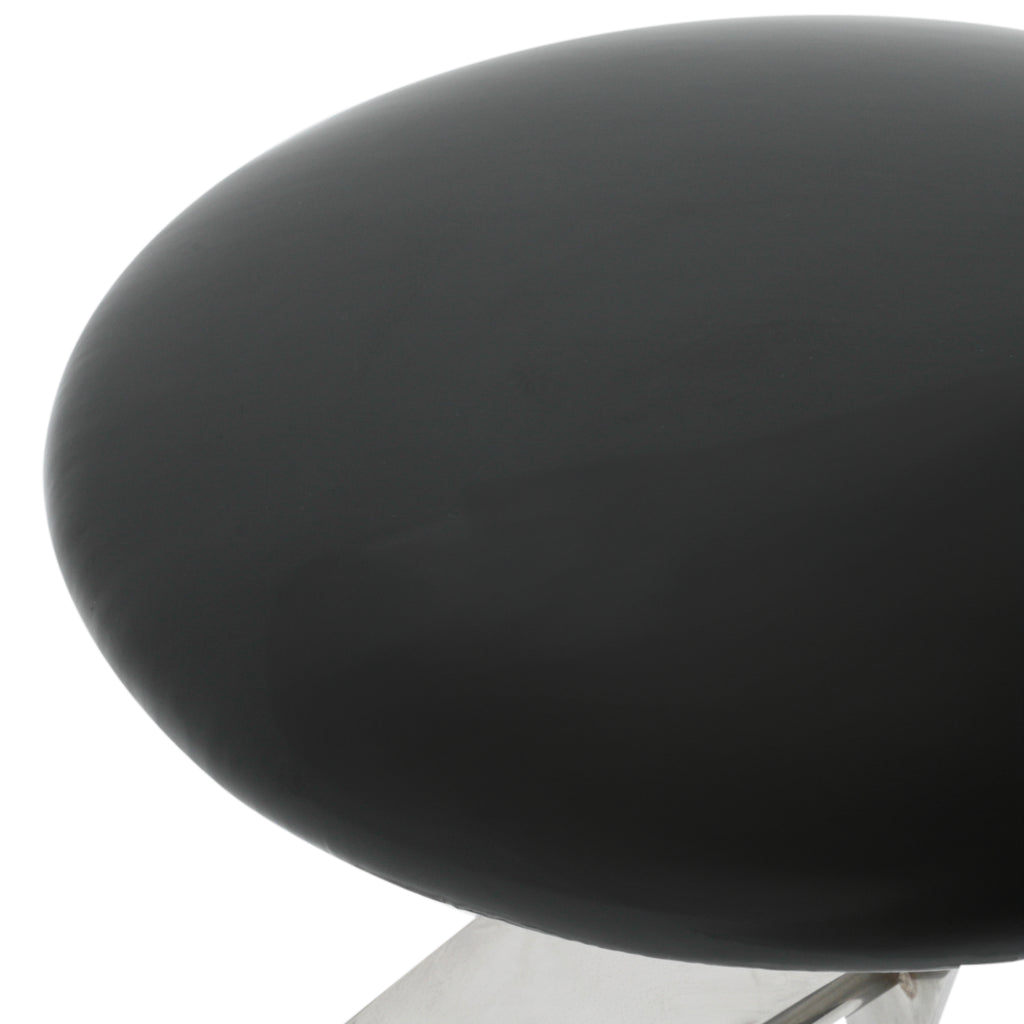 Futuristic Chrome + Glossy Black Strat Bar Stool