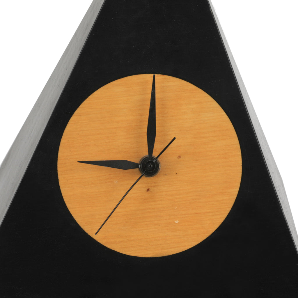 Black & Light Wood Pyramid Clock