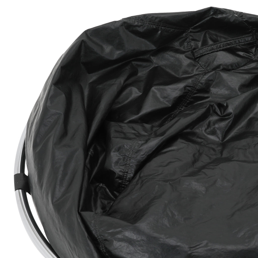 Black Beanbag Chair with Chrome Base