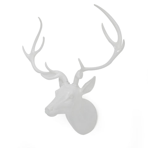 White Wall Mounted Stag Head