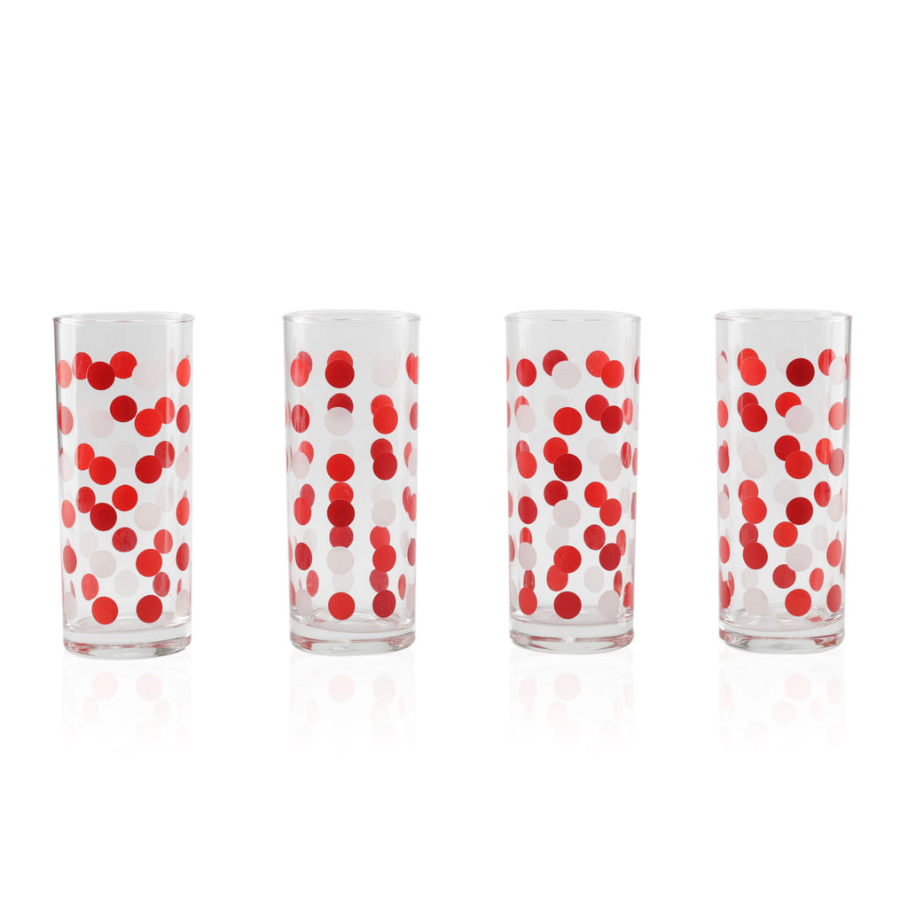 Red / White Polka Dot Glassware