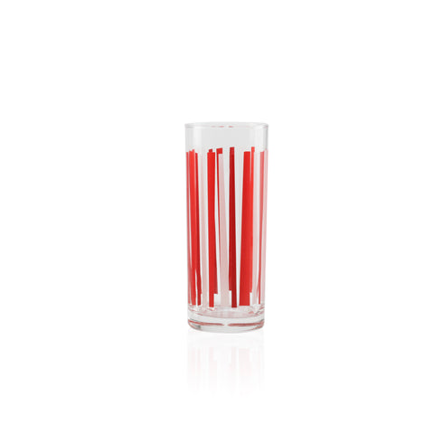 Red / White Stripe Glassware