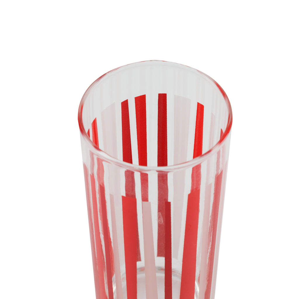 Red / White Stripe Glassware