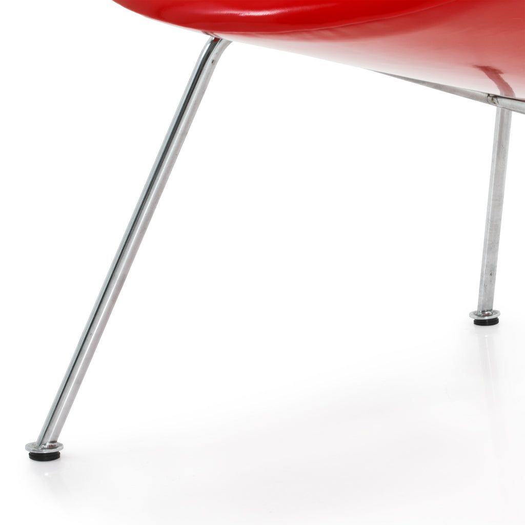 Glossy Red Paulin Oval Slice Chair