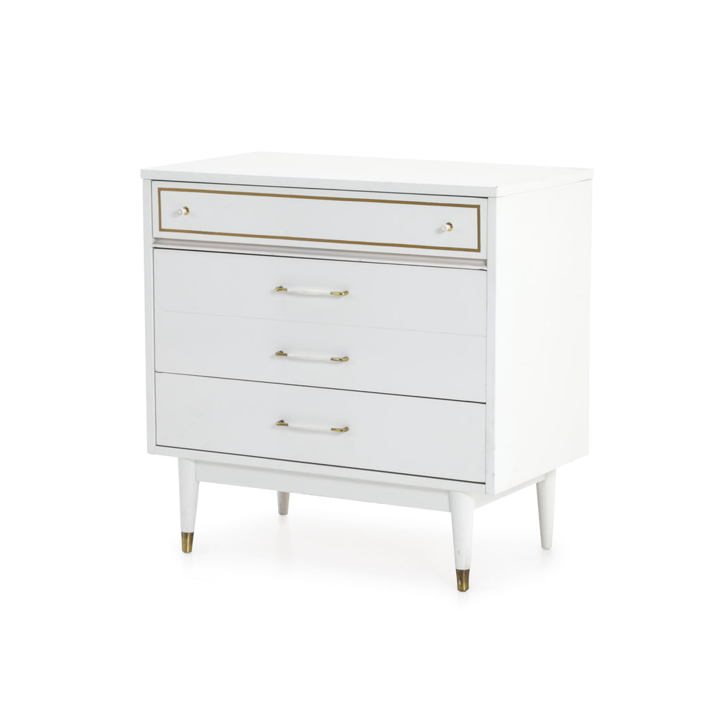 White and Gold Highboy Dresser