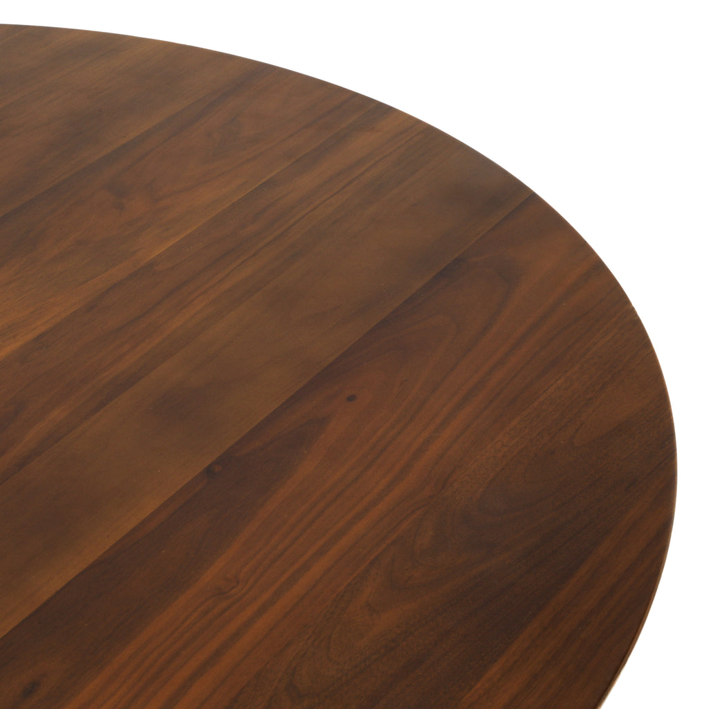 Round Wood Dining Table w/ Black Base