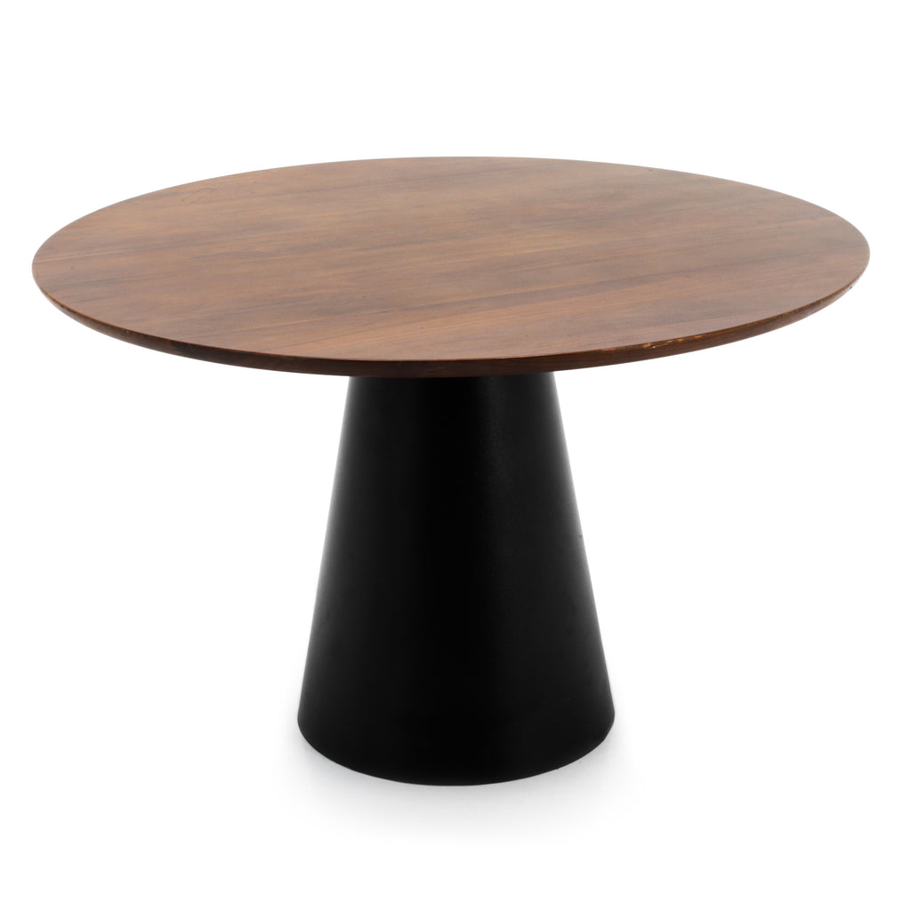 Round Wood Dining Table w/ Black Base