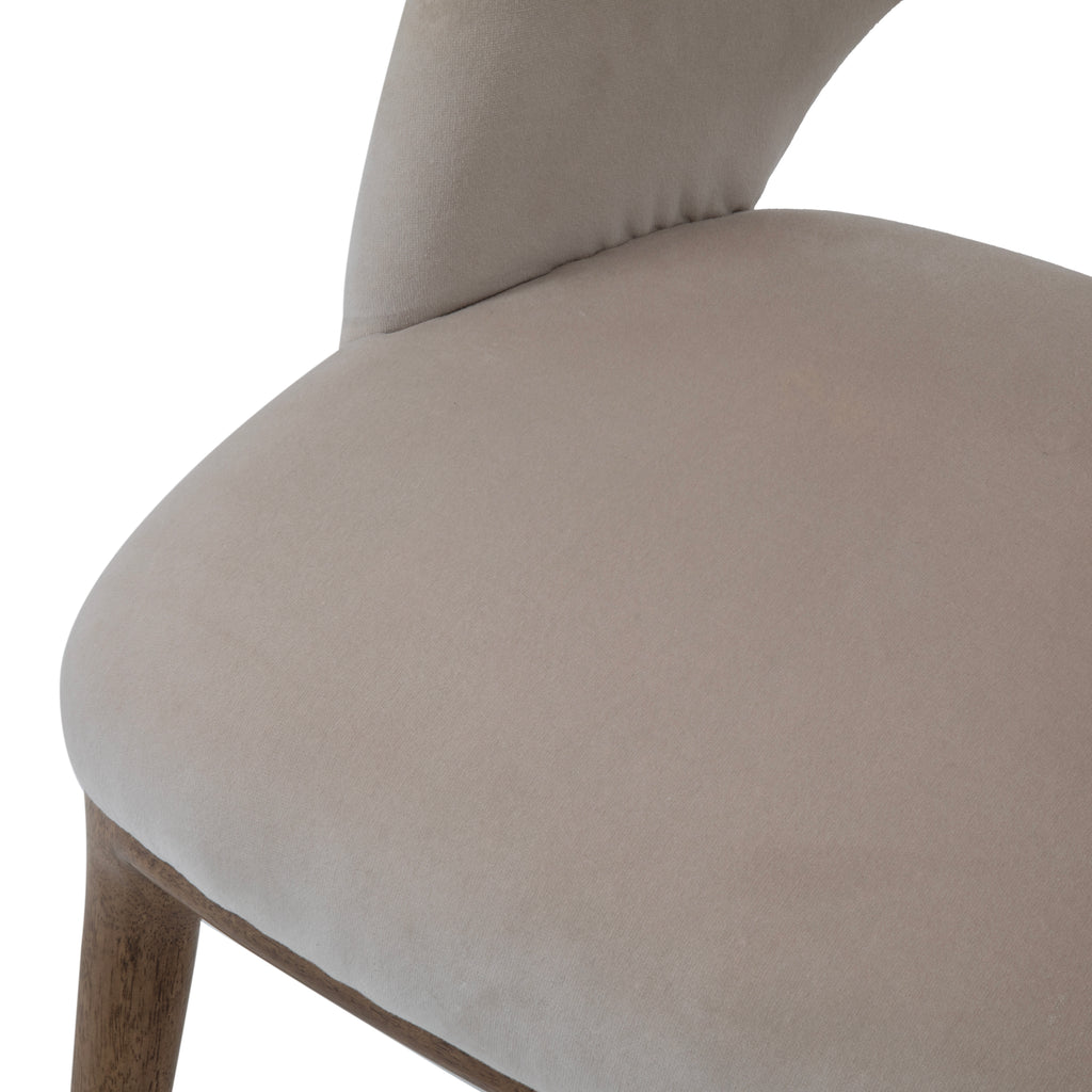 Beige & Wood Accent Chair