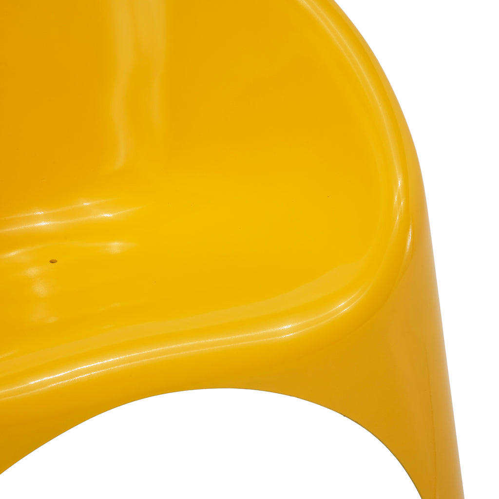 Bright Yellow Fiberglass Outdoor Bucket Chair