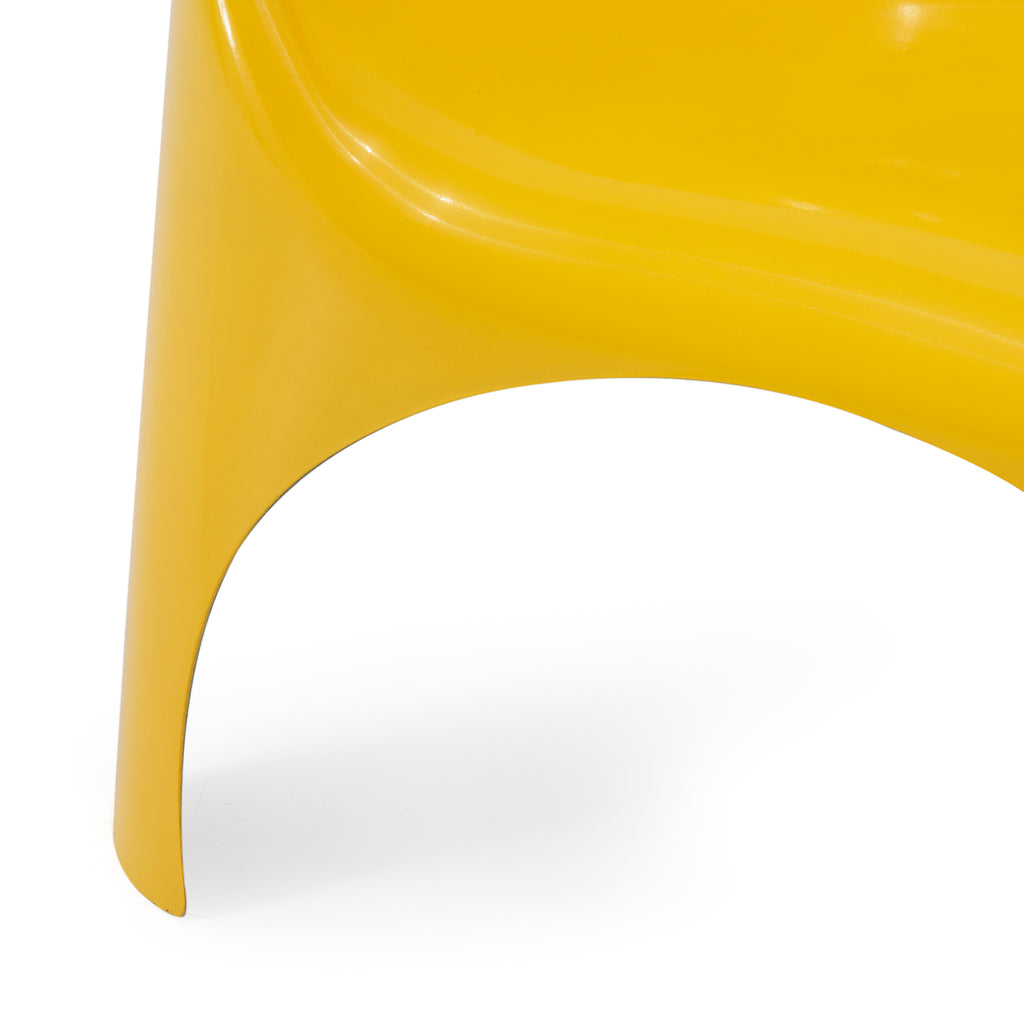 Bright Yellow Fiberglass Outdoor Bucket Chair