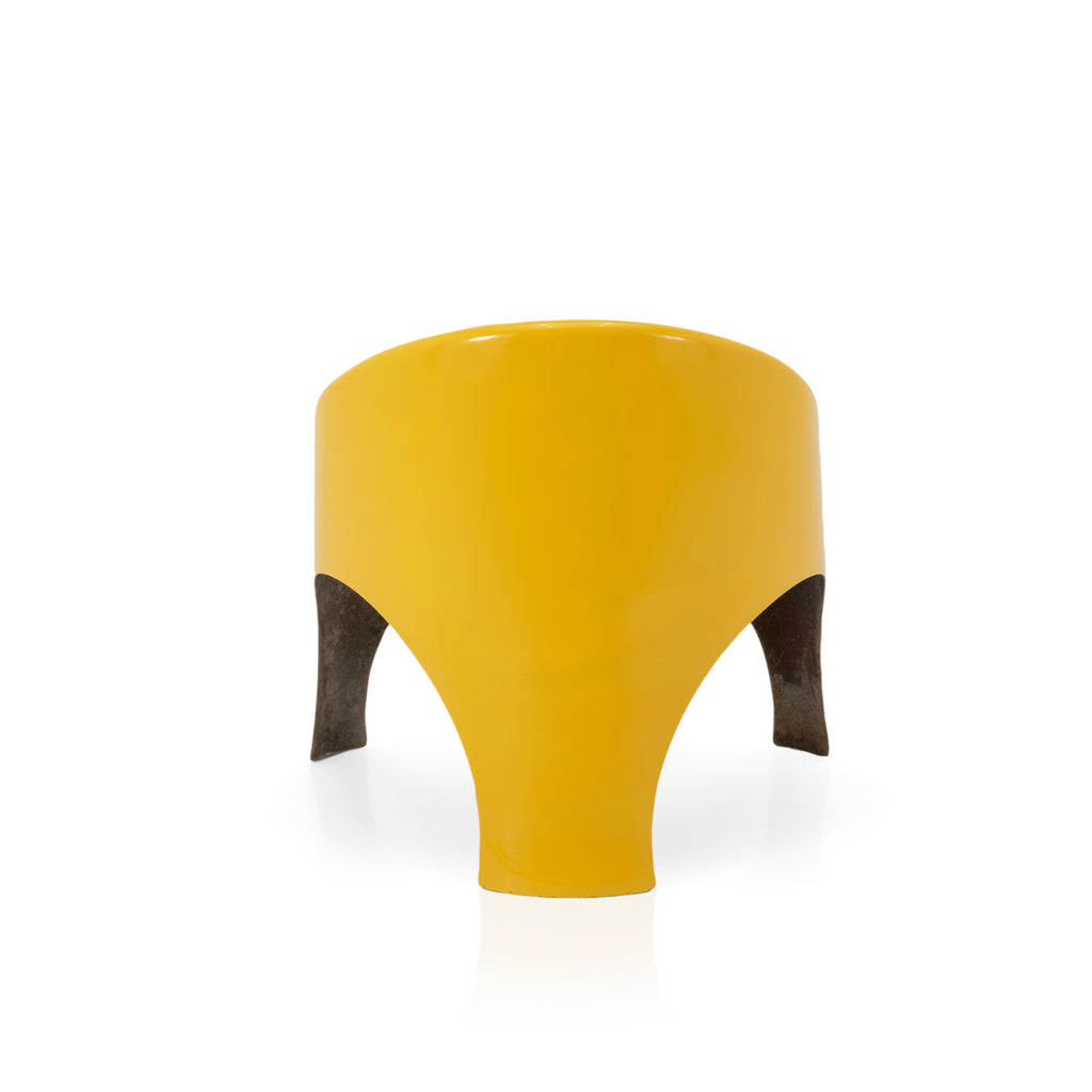 Bright Yellow Fiberglass Outdoor Bucket Chair