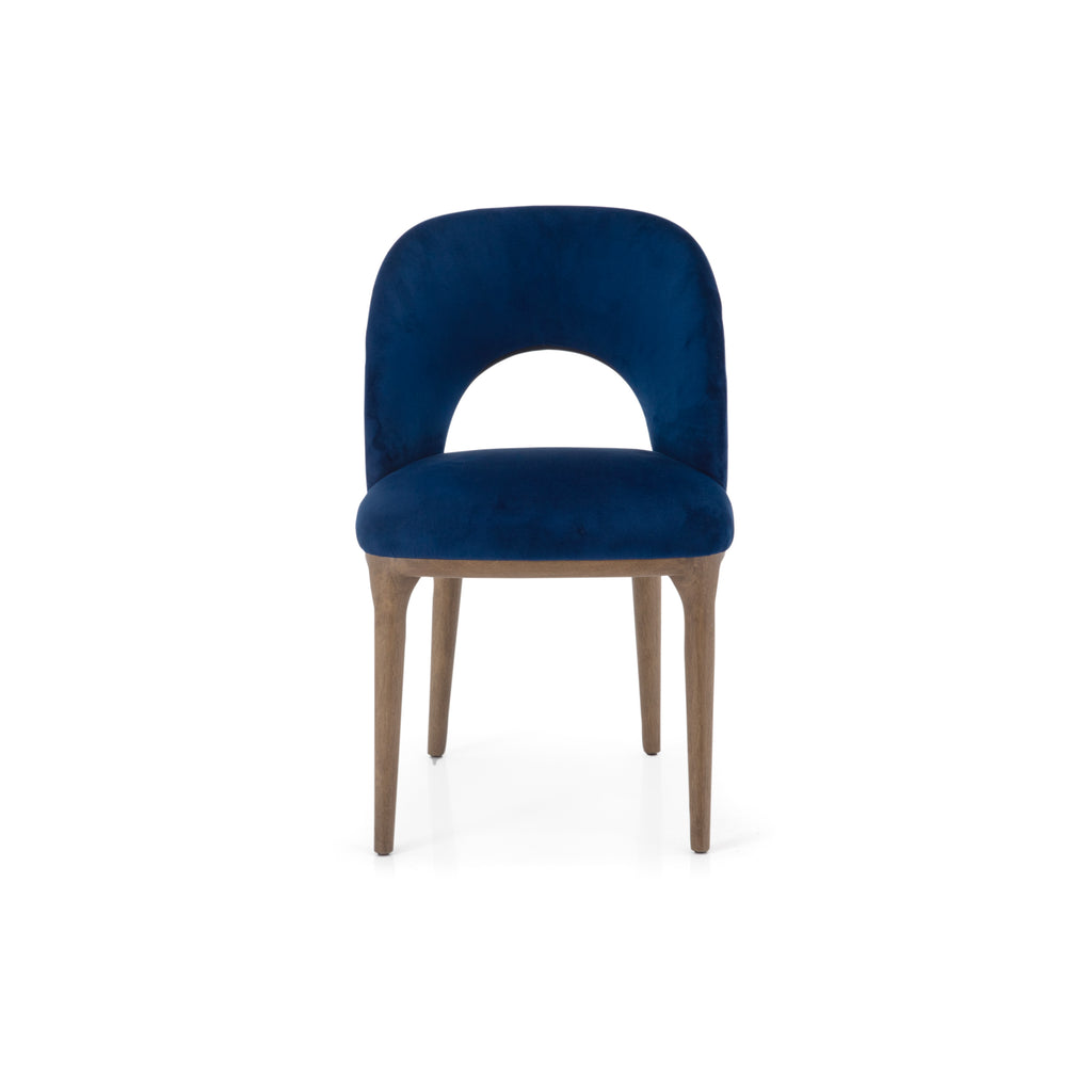 Blue & Wood Accent Chair