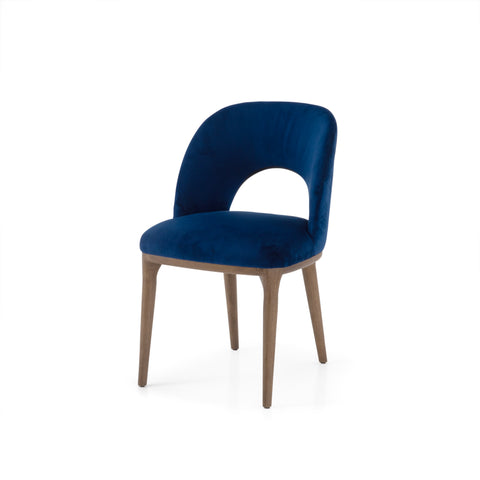 Blue & Wood Accent Chair