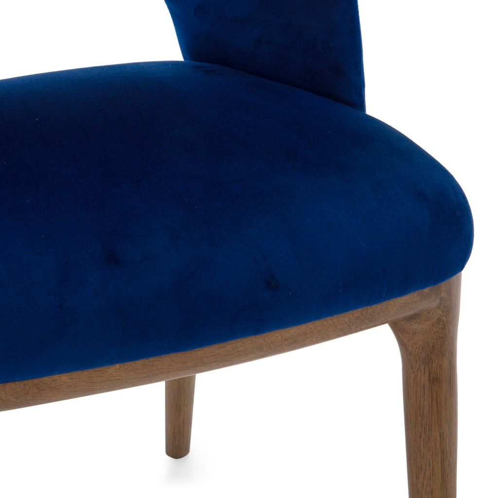 Blue & Wood Accent Chair