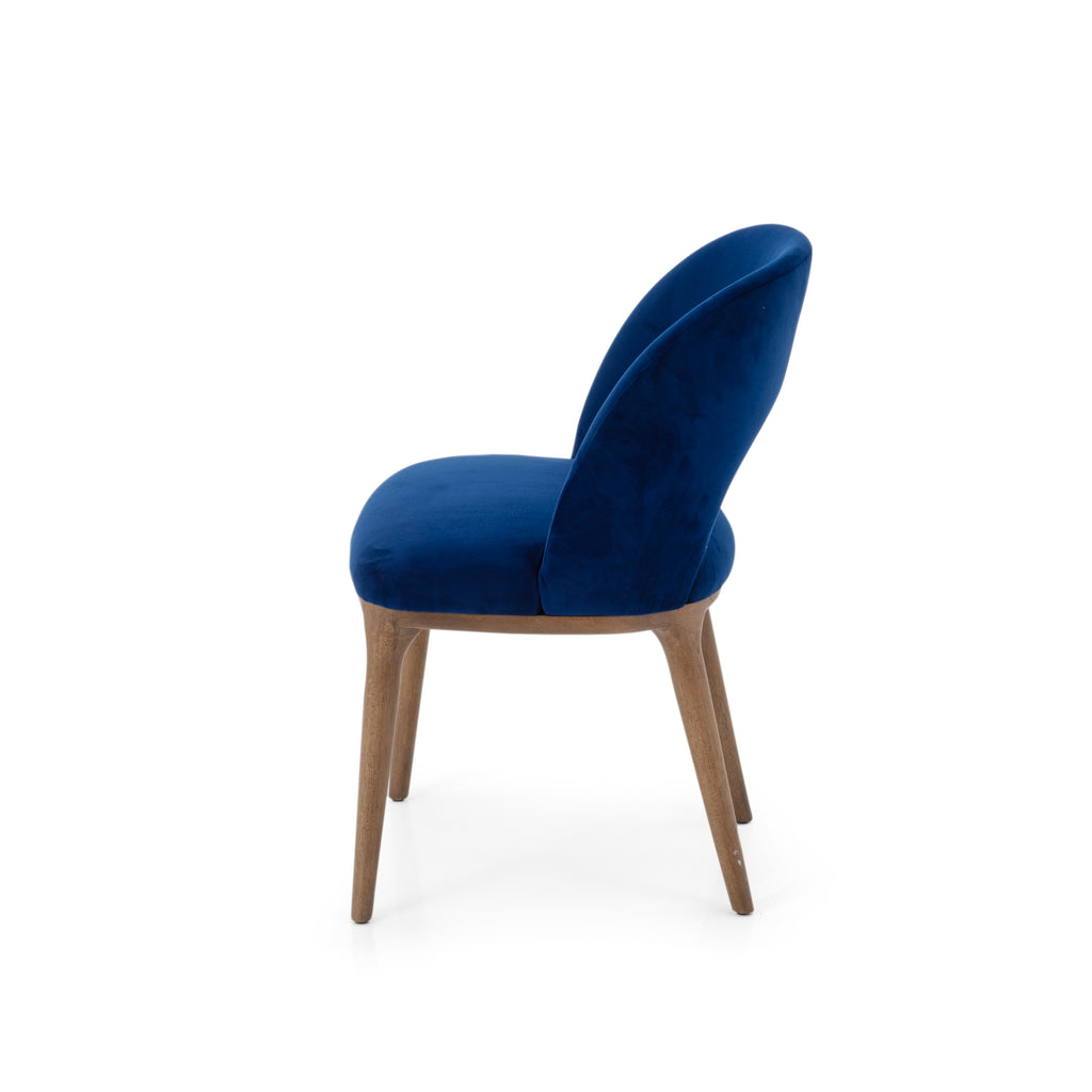 Blue & Wood Accent Chair