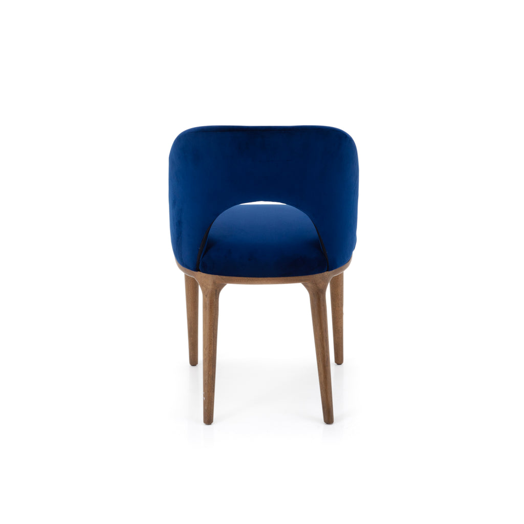 Blue & Wood Accent Chair