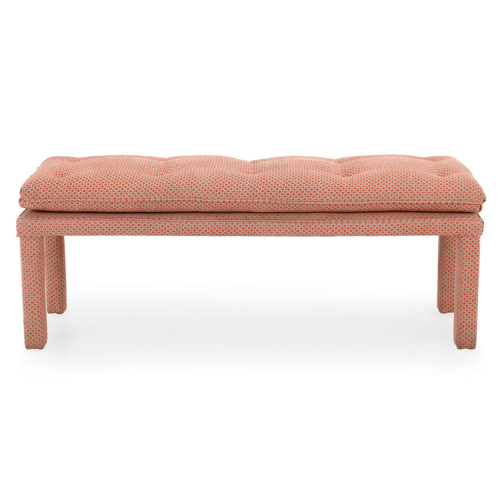 Vintage Salmon Patterned Bench