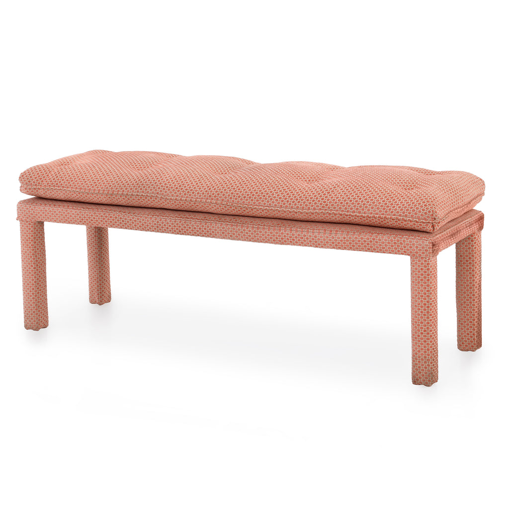 Vintage Salmon Patterned Bench