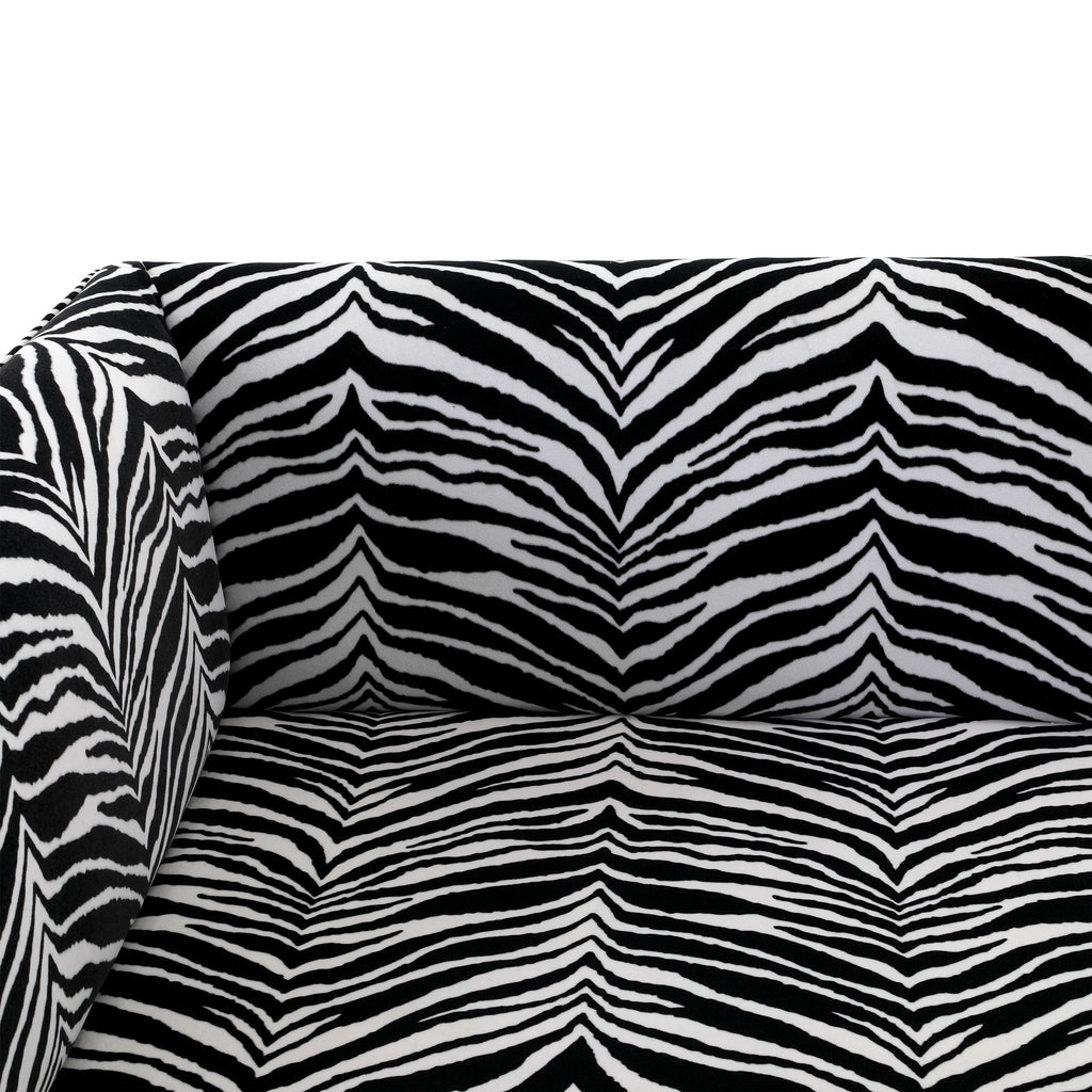 Zebra Print & Silver Base Modern Corner Chair (Copy)