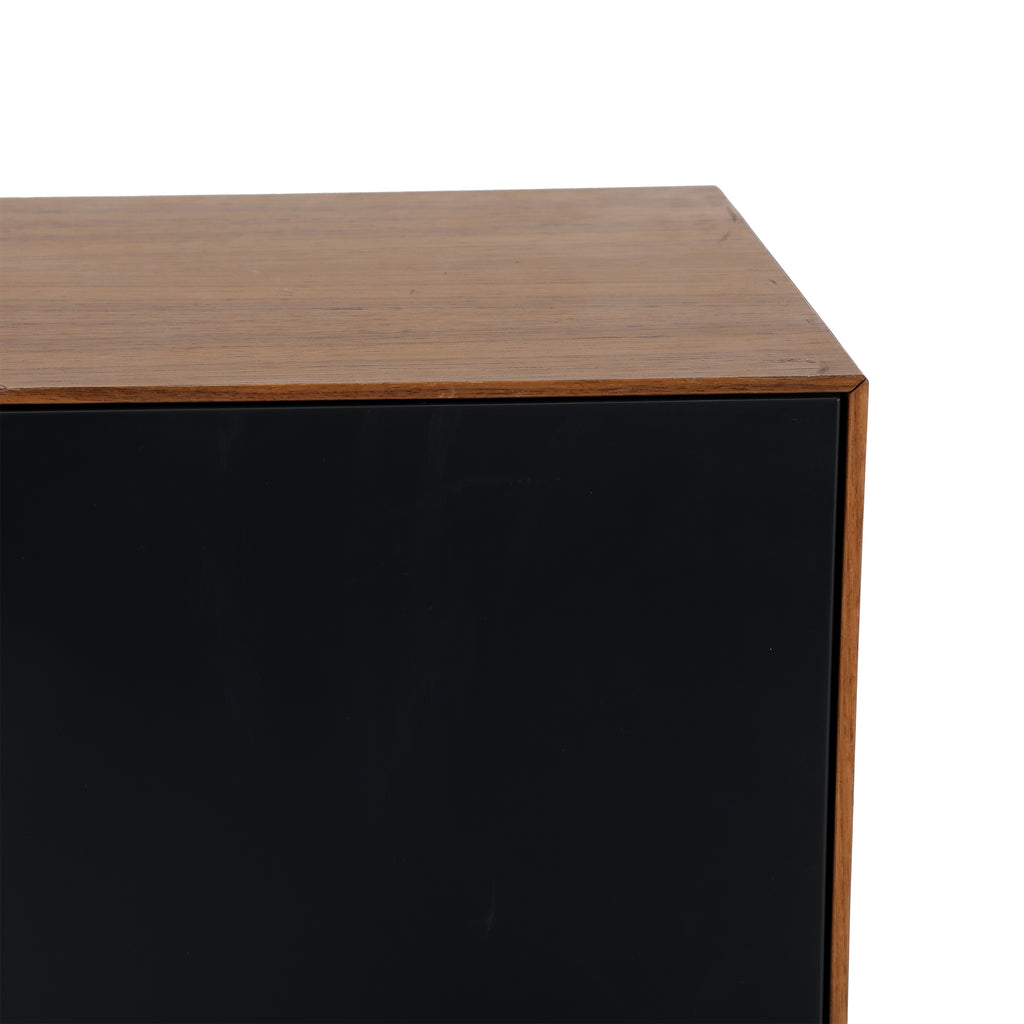 Black + Wood Square Cube Modular Cubby Shelf Unit Piece