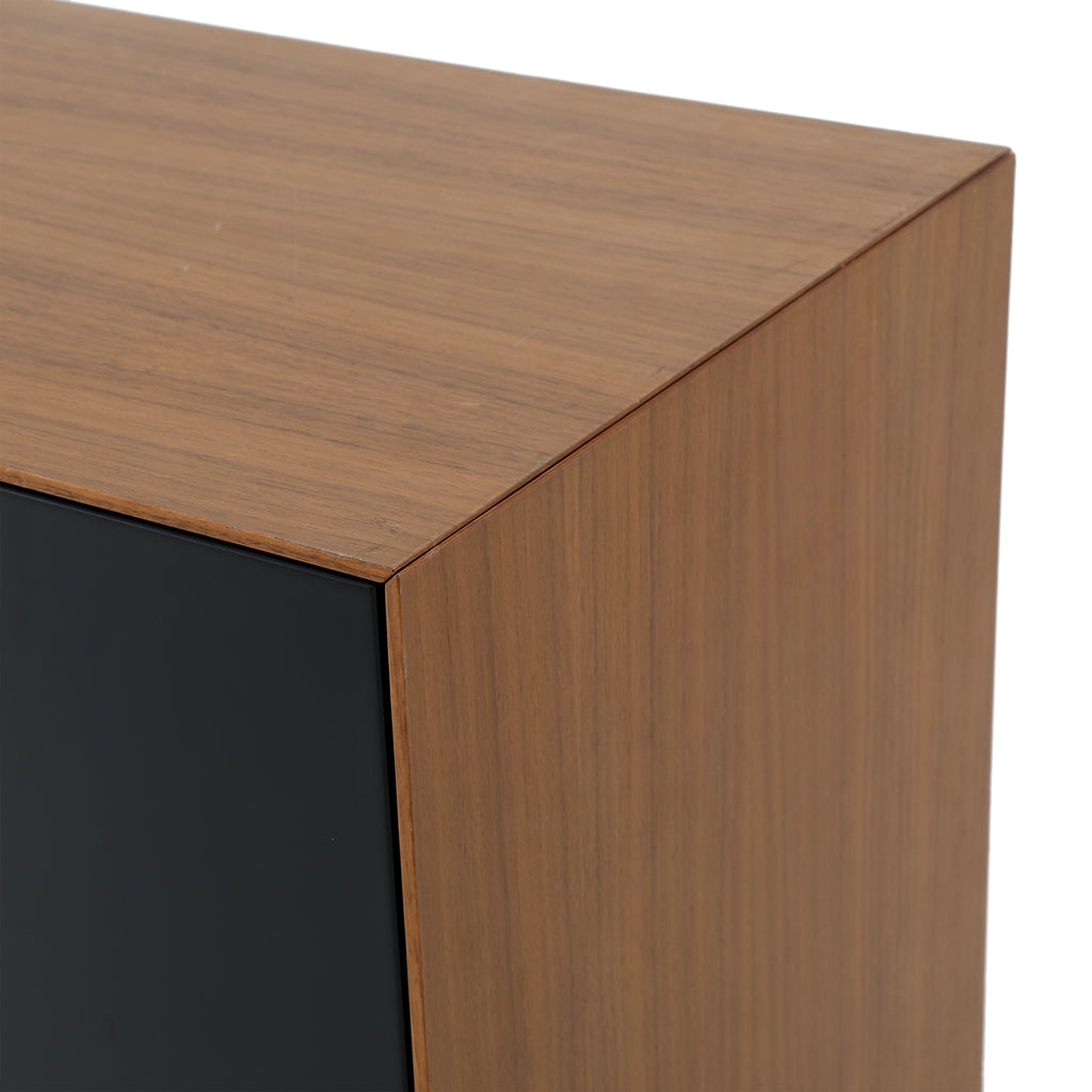 Black + Wood Square Cube Modular Cubby Shelf Unit Piece