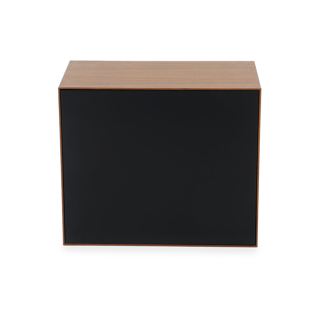 Black + Wood Square Cube Modular Cubby Shelf Unit Piece