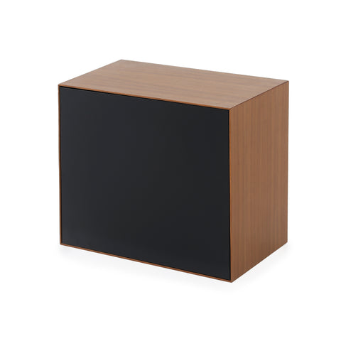 Black + Wood Square Cube Modular Cubby Shelf Unit Piece