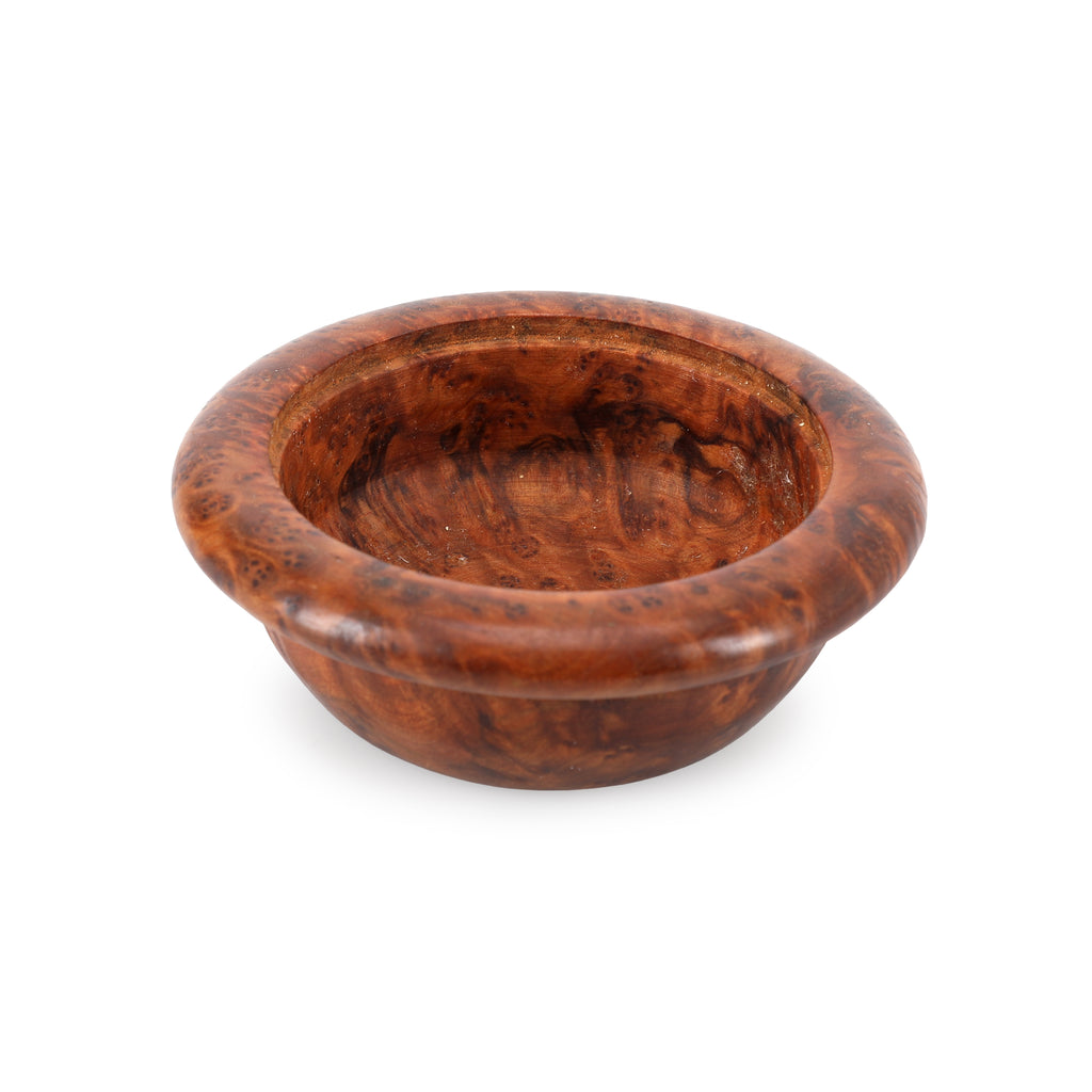 Round Burl Wood Trinket Box