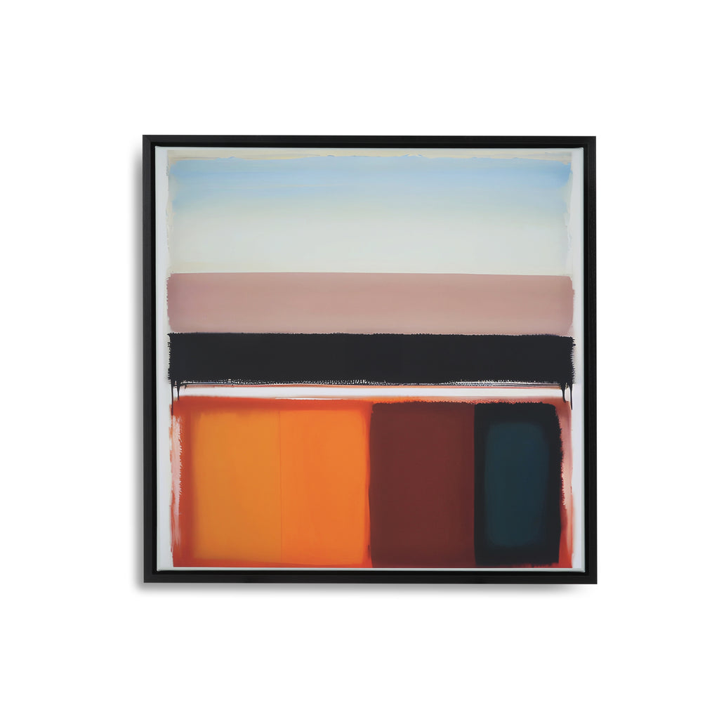 1353 (A+D) Abstract Blues Oranges Black Frame