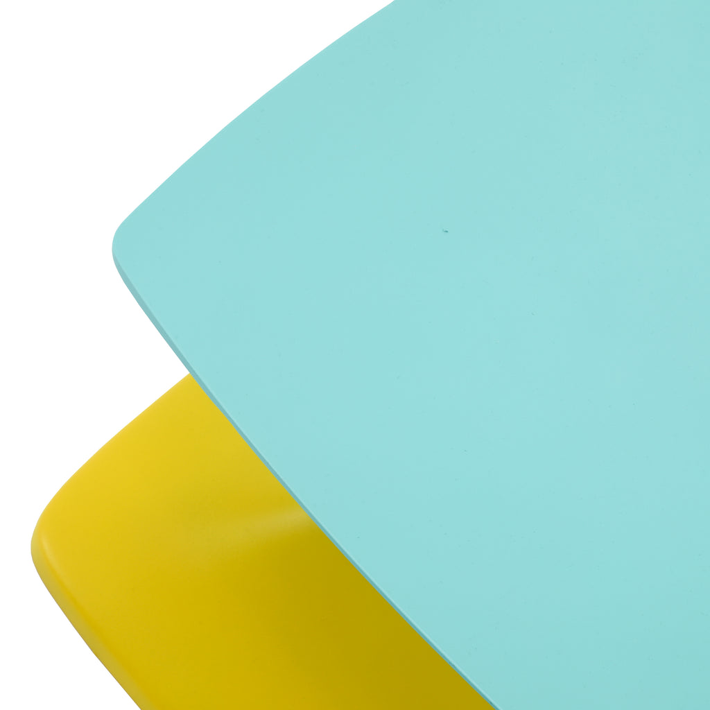 Blue & Green Color Block End Table